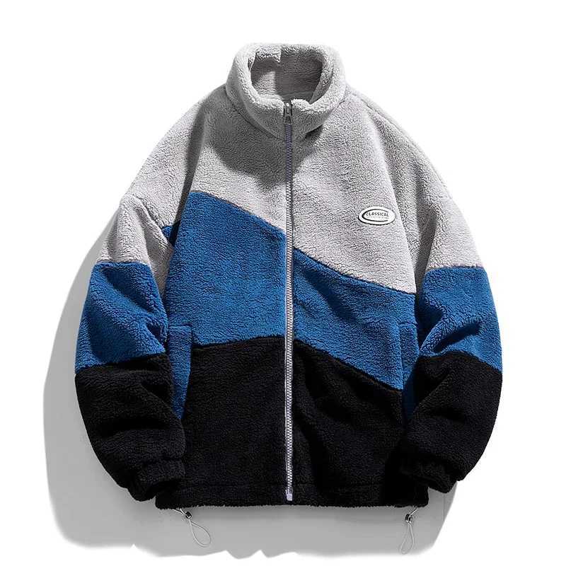 New Men Fleece Fluffy Jacket Warm Cashmere Coat Autumn New Lightweight Couple Jackets Hip Hop Harajuku Youth Streetwear 2023XJ241206