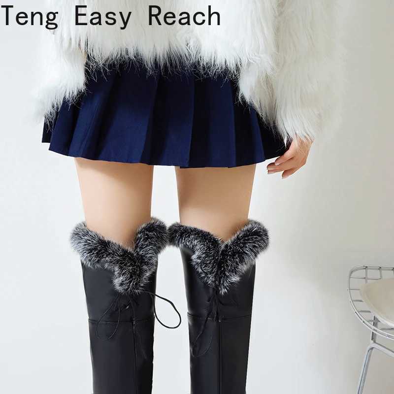 High Quality Spring Thigh High Boots Platform Winter Wen Over The Knee Boots Suede Lg Boots High Fur P Wedge Shoes Wan T241206