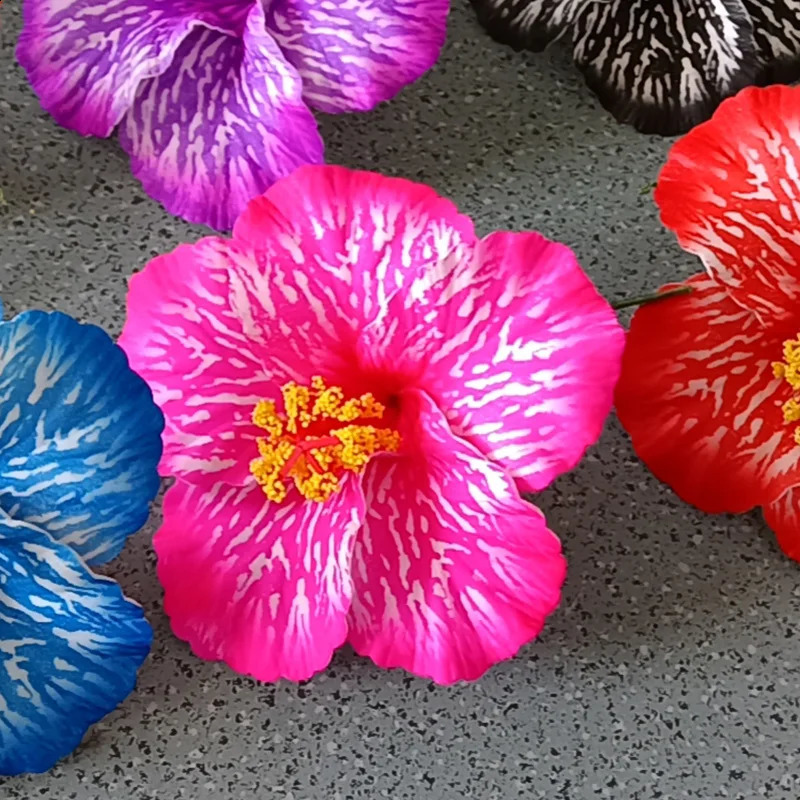 7 pieces of ly arrived fashionable hibiscus headwear womens foam flower hair Hawaiian girls wedding party hair accessories 241205