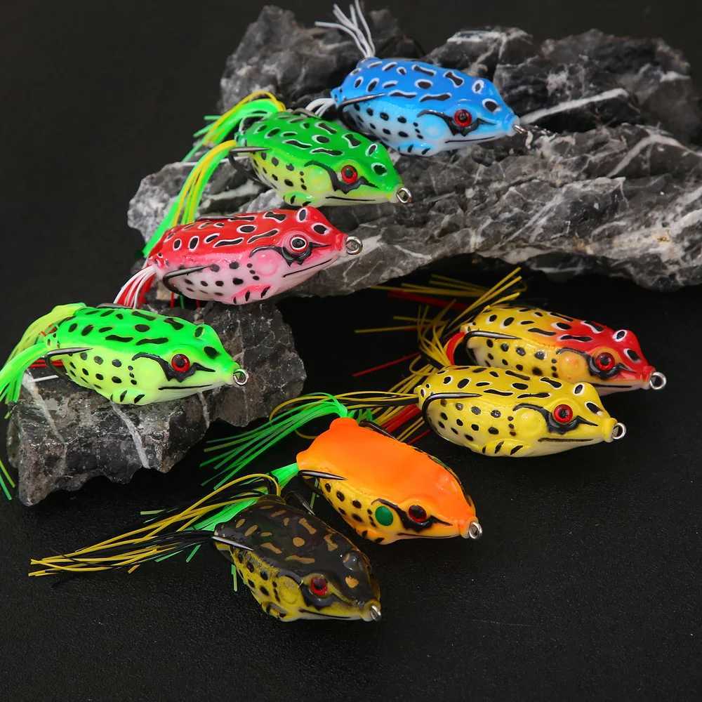 1Pcs 5g 9g 13g 17.5g Soft Frog Fishing Lures Topwater Artificial Silicone Bait with Doub Hooks Crankbait Bass Fishing TackXJ241128