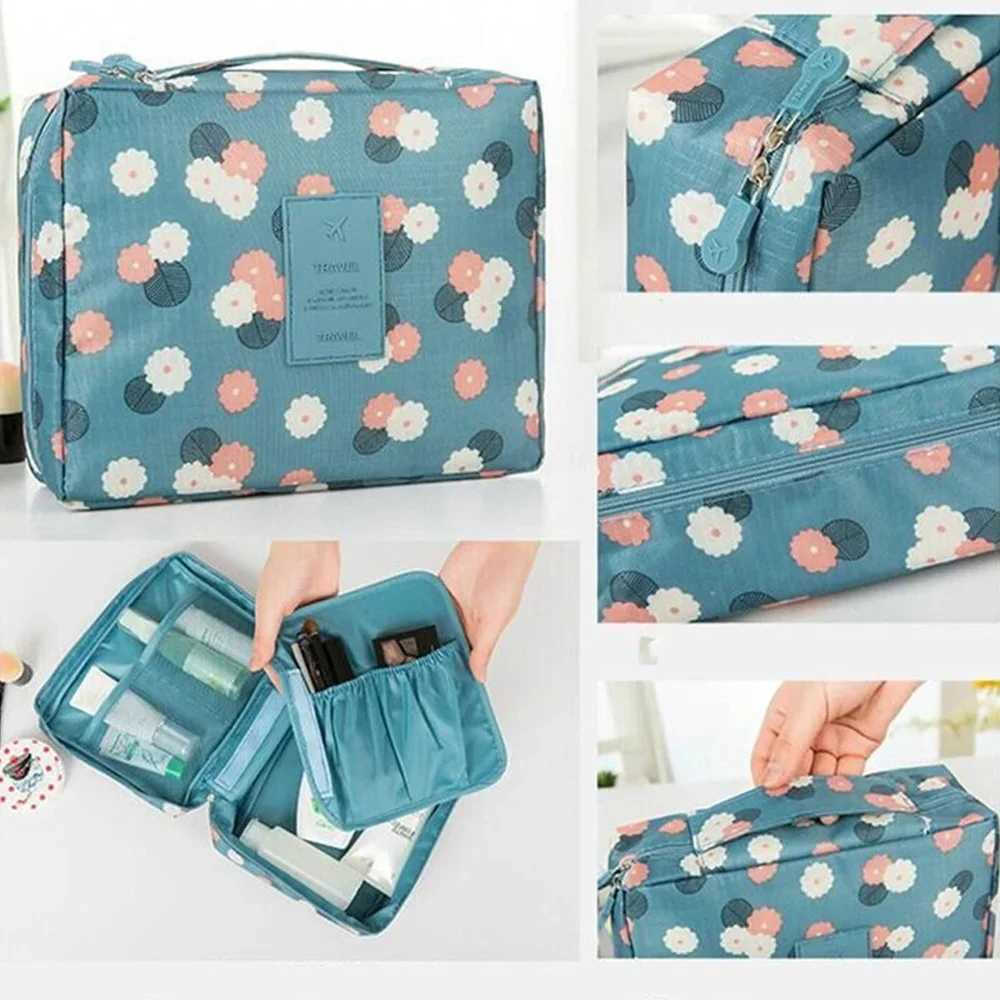 Outdoor Multifuncti Makeup Bag Women Cosmetic Bag Portable girl Toiletries Organizer Waterproof Female Storage Make up CasesXJ241206