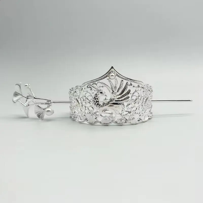 Womens Gold Plated Phenix Hairpin Chinese Headdress 241122