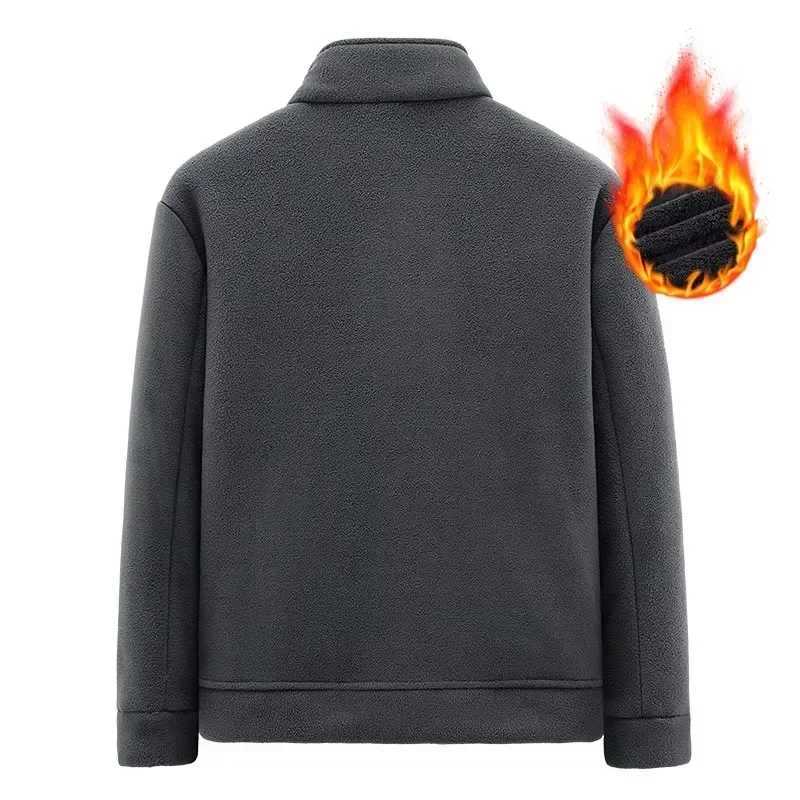 Brand Men Fleece Jacket New Arrival Outdoor Solid Color Mens Winter Jacket Coat Male Black Spring OutwearXJ241206