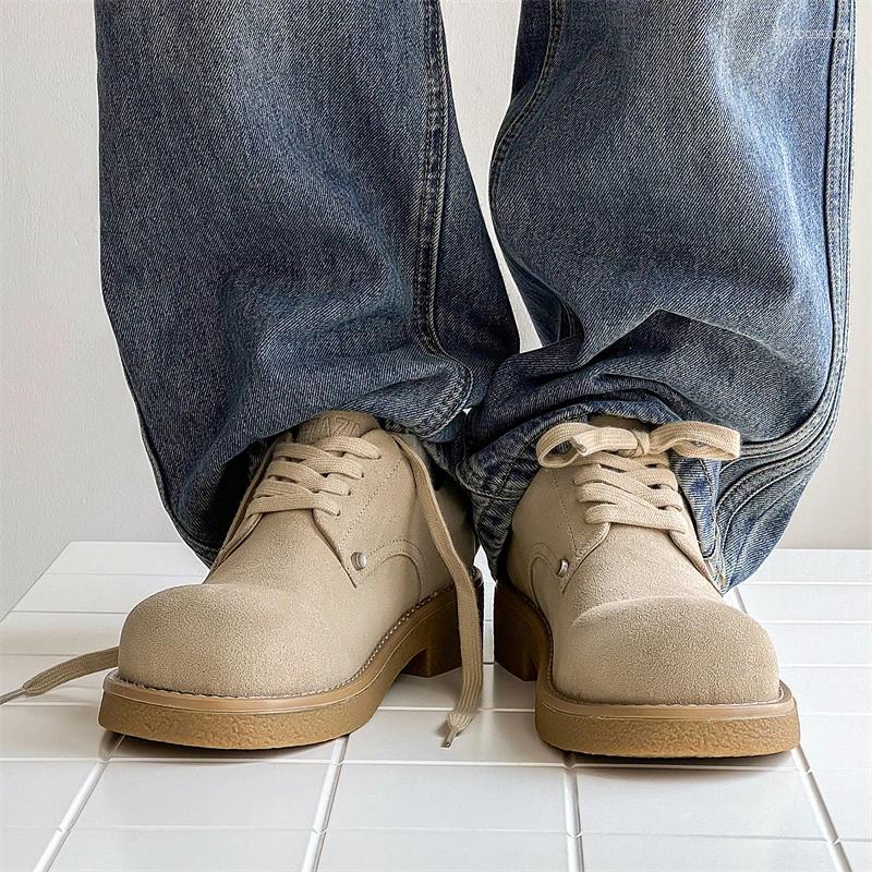 Casual Shoes Black Thick Soled Men's High Quality Trendy Style Outdoor Leisure Party Daily Office Youth Selling