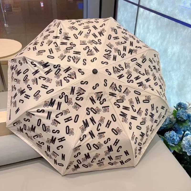 New Arrival New Creative Bear Umbrella Cartoon Printing Suitable for Warm Black Rubber Sunscreen and UV Protection Authentic Z241206