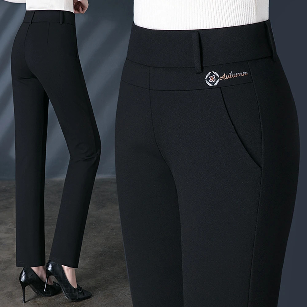 Womens autumn and winter long legs high waist large size tight fit high elasticity leg pants casual slim fit M-6XL 241202