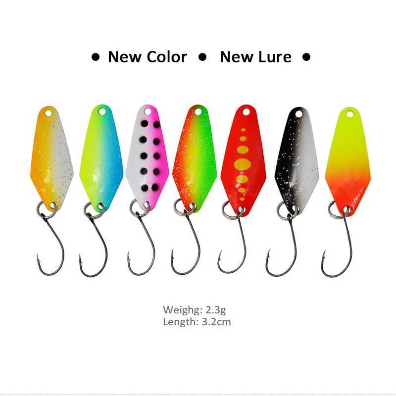 7pcs/Lot 2.3g 3g Fishing Spoon Lure Metal Sequin Trout Lure Swim Bait Spoons Isca Pesca Lrre Truite Fishing Tack AccoriesXJ241128