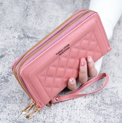 Wallet Women 2024 New Long Style Women's Handheld Korean Edition Casual Phone Bag Double Zipper Wallet Large Capacity Card Bag #9 swissmilitary