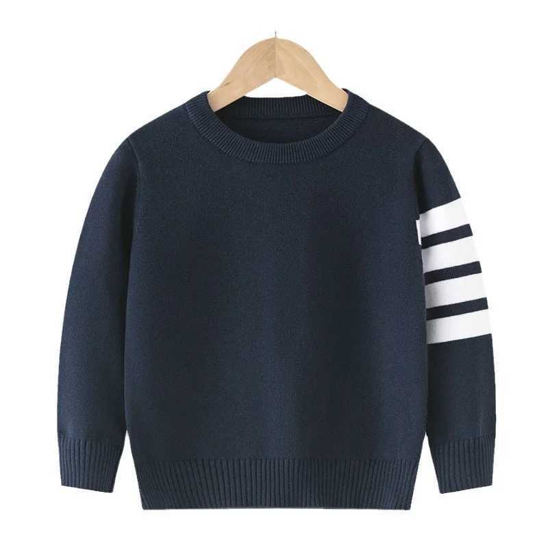 Cardigan Boys wool sweater crocheted cotton windproof 2024 gray autumn winter Christmas gift school warm childrens clothing Q241205