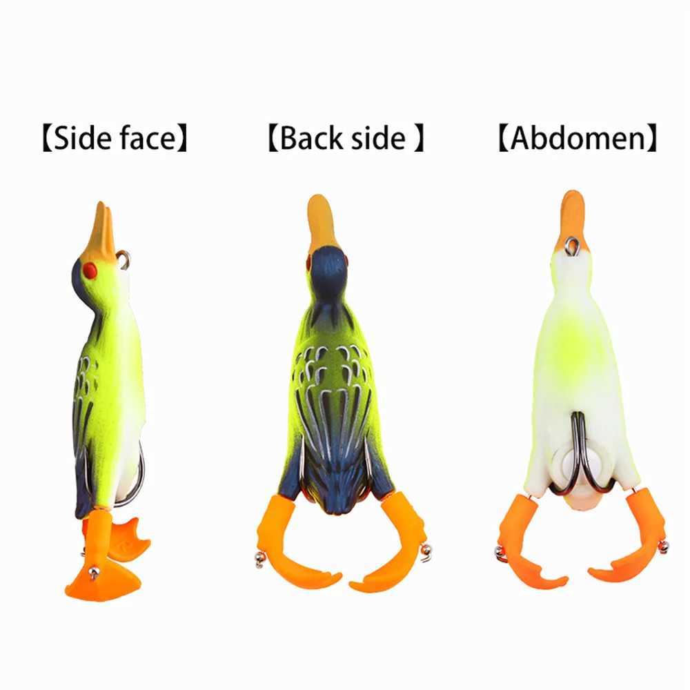 1Pcs Topwater Propelr Flipper Lifelike Duck Soft Fishing Lure 9.5cm 12g Artificial Silicone Bait Rotating Fishing Tack GeerXJ241128
