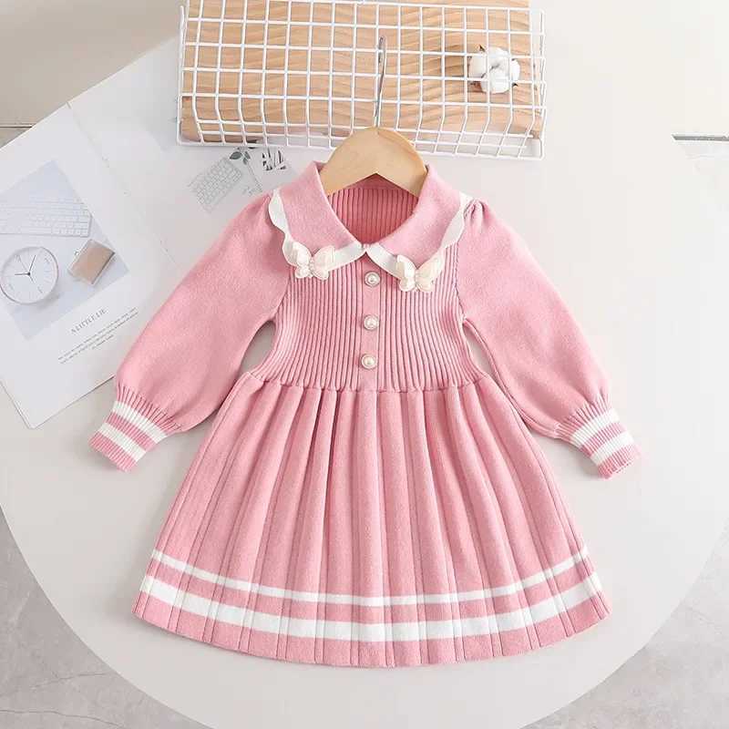 Girls Fall Casual Princess Dress Children Toddler Fashion Flower Clothes Baby Girl Cute Cotton Long Sleeve DressesXJ241206