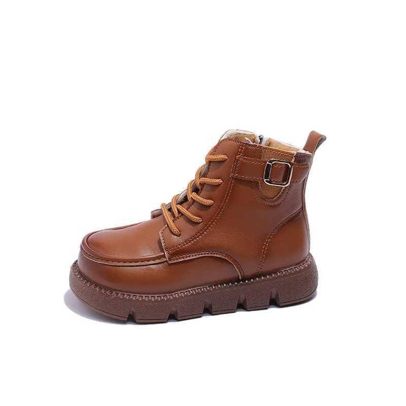 Children Shoe Retro Girls Short Boots Ankle Boot Boys Leather Boots Children Boots Winter Shoe for Girl Kid Shoe for Girl BotasXJ241206