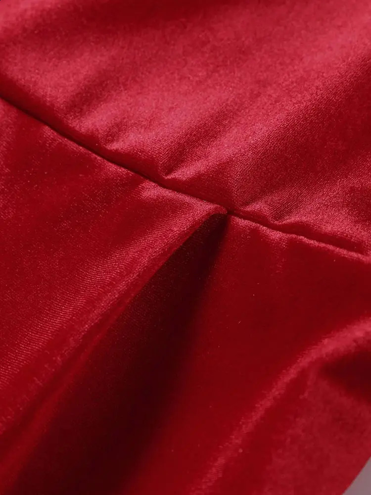 Velvet Diamond A-line Folded Dress for Womens Elegant Evening Dress Square Collar Ultra Thin Long Sleeve Dress 2024 Autumn Thick Robe 241206