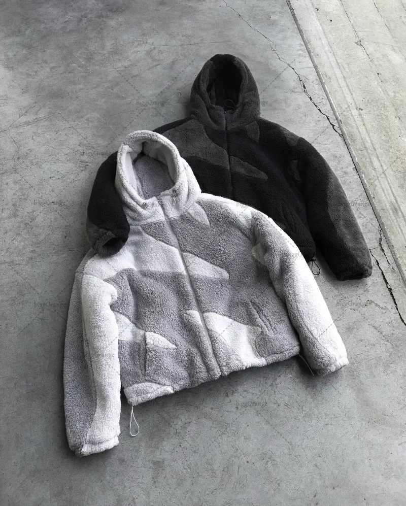 2024 Retro High Street Clothing Fashion Spliced Oversized Jacket Men Y2K European and American Casual Hooded Zipper Coat WomenXJ241206