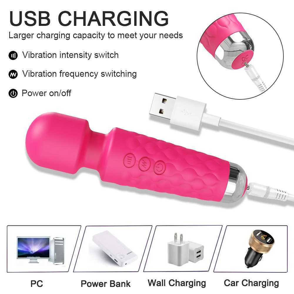 20 Modes Vibrator AV Magic Wand Powerful Female G-spot Massager Clit Clitoris Stimulator Sex Toys Adult Female Erotic ProductsXJ241206