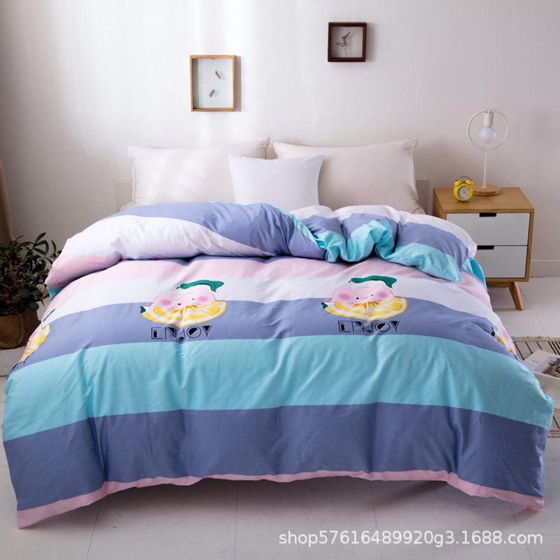 Pure Cotton Spring and Autumn Printing Simple Double Duvet Cover