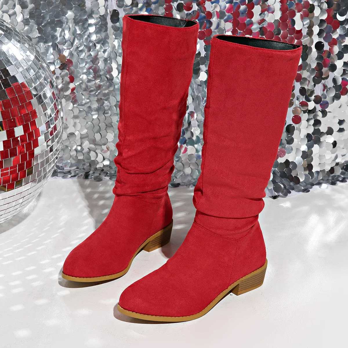 High Quality New single knee high boots for autumn and winter designer high heels black high boots plus size foldable shoes Wenbotas de Mujer T241206