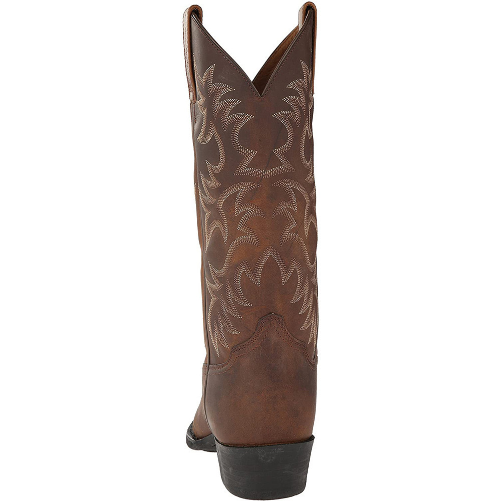 Cowboy Boots for Men Vintage Knight Shoes Leather Embroidery Mid Heel Motorcycle 2023 Casual West Boot Botas 240924