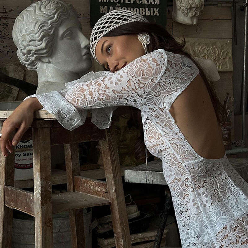 New products for 2025 European and American dresses, women's solid color sexy lace beach bikini swimsuit, cover up, sun protection clothing, 2024