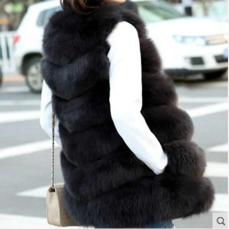 2022 New Womens High imitation Fur Vest Fashion Fur Jackets Casual Style Overcoat Women Fur OuterwearXJ241206