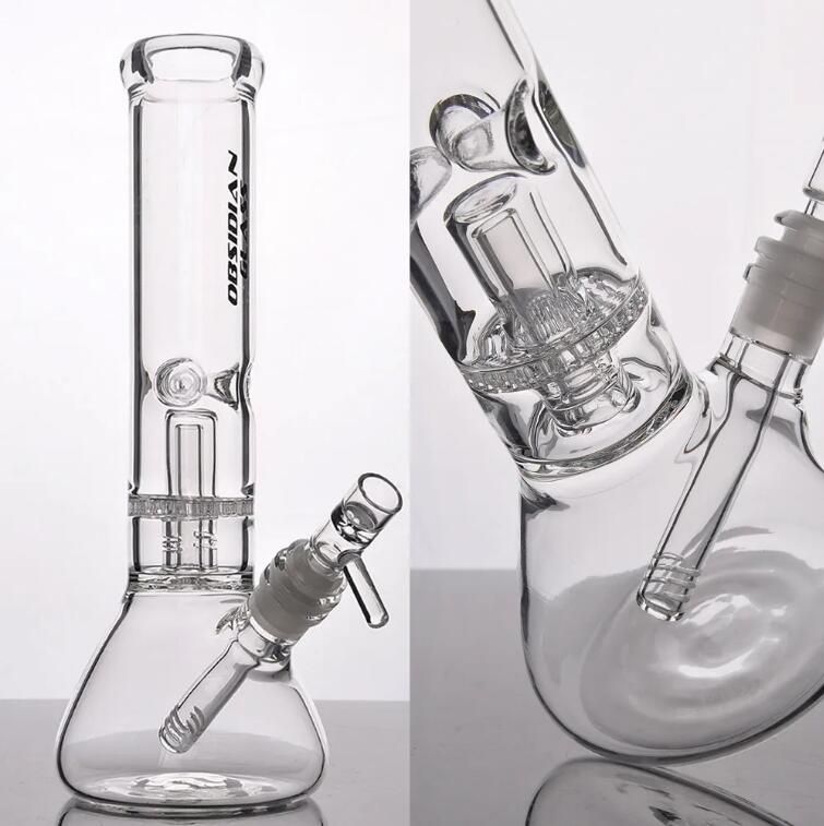 Glass Beaker Bongs Thick Downsteam Perc Water Pipe Bubbler Diffused Hookah Bong Ash Catchers for Smoking