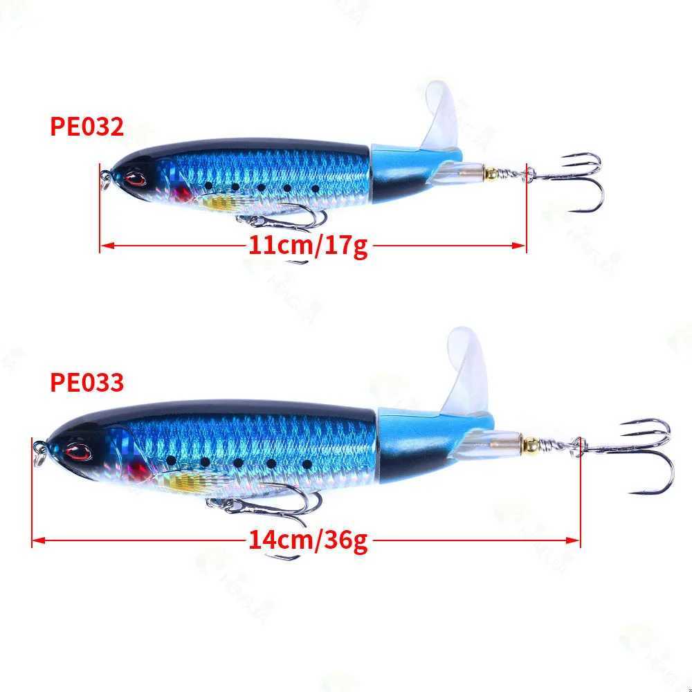11cm/14cm Topwater Fishing Lures Whopper Popper Artificial Baits Hard Plopper Soft Rotating Tail Fishing Tack Fishing BaitXJ241128