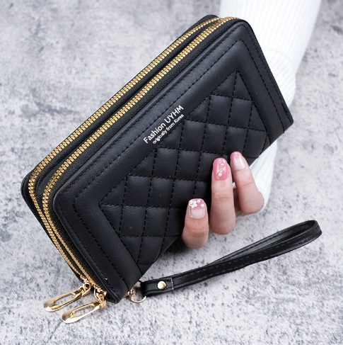 Wallet Women 2024 New Long Style Women's Handheld Korean Edition Casual Phone Bag Double Zipper Wallet Large Capacity Card Bag #9 swissmilitary