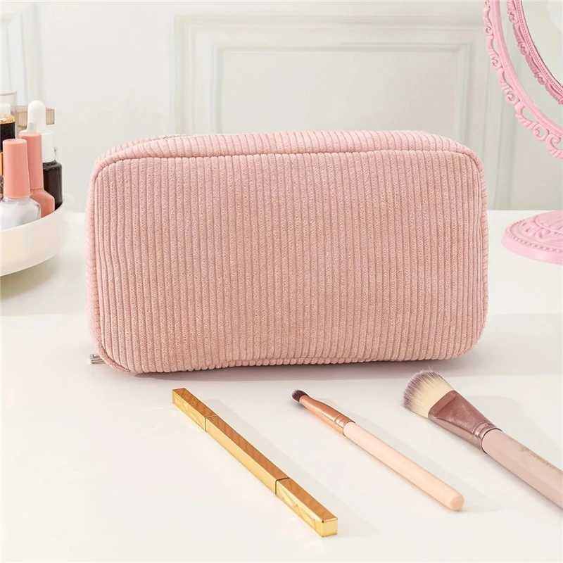 Corduroy Travel Cosmetic Bag Portable Makeup Storage Bag Purses Women Zipper Make Up Organizer Storage Cluh Beauty Case PouchXJ241206