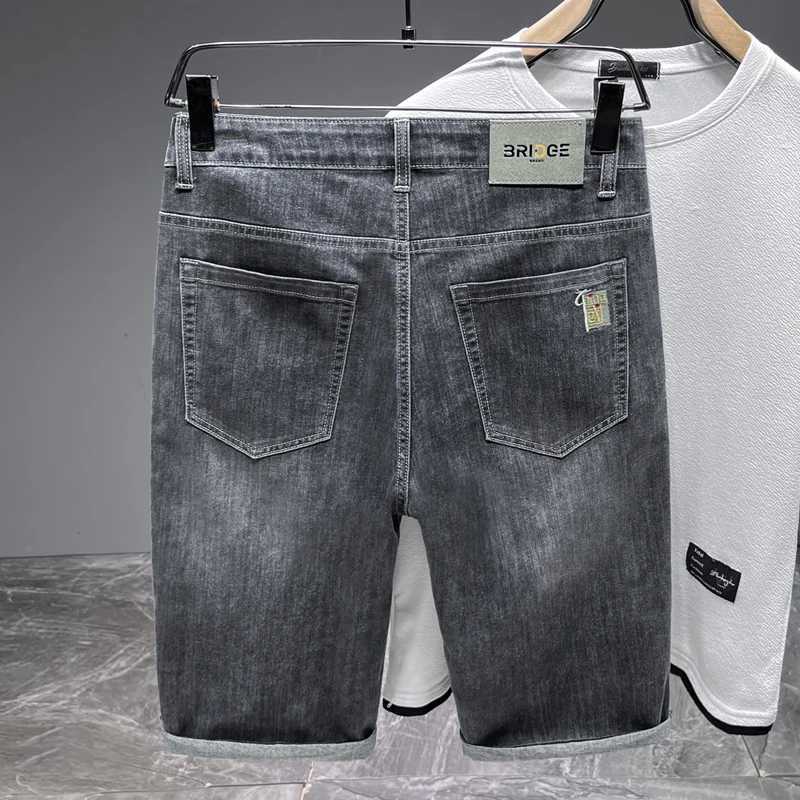 Summer Mens Ultra-thin Denim Shorts Chinese Embroidery Classic Fashion Straight Shorts Business Casual Short Jeans MaleXJ241206