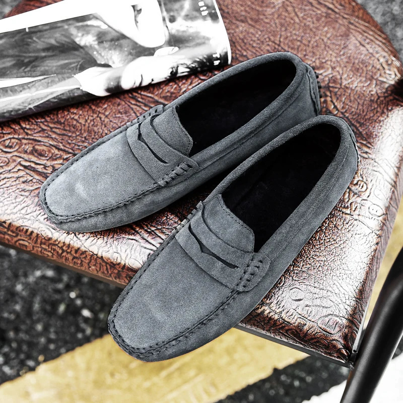 Winter Warm Fur Casual Shoes Men Loafers Suede Shoes Male Flats Soft Light Driving Shoes Man Moccasins Mens Shoes 241206