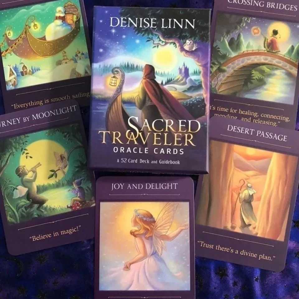 10.3*6cm Super Sacred Traveler Oracle 52 Cards Deck and Guidebook English Tarot Fun Board GameXJ241206