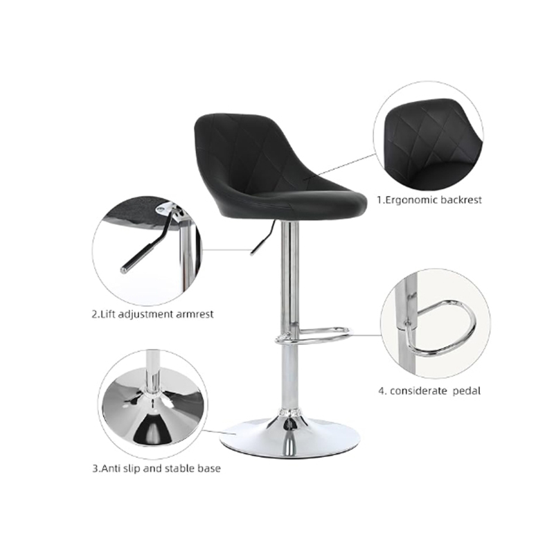 Elegant High-Back Bar Stools - Sturdy Construction & Sleek Finish for Modern Interiors