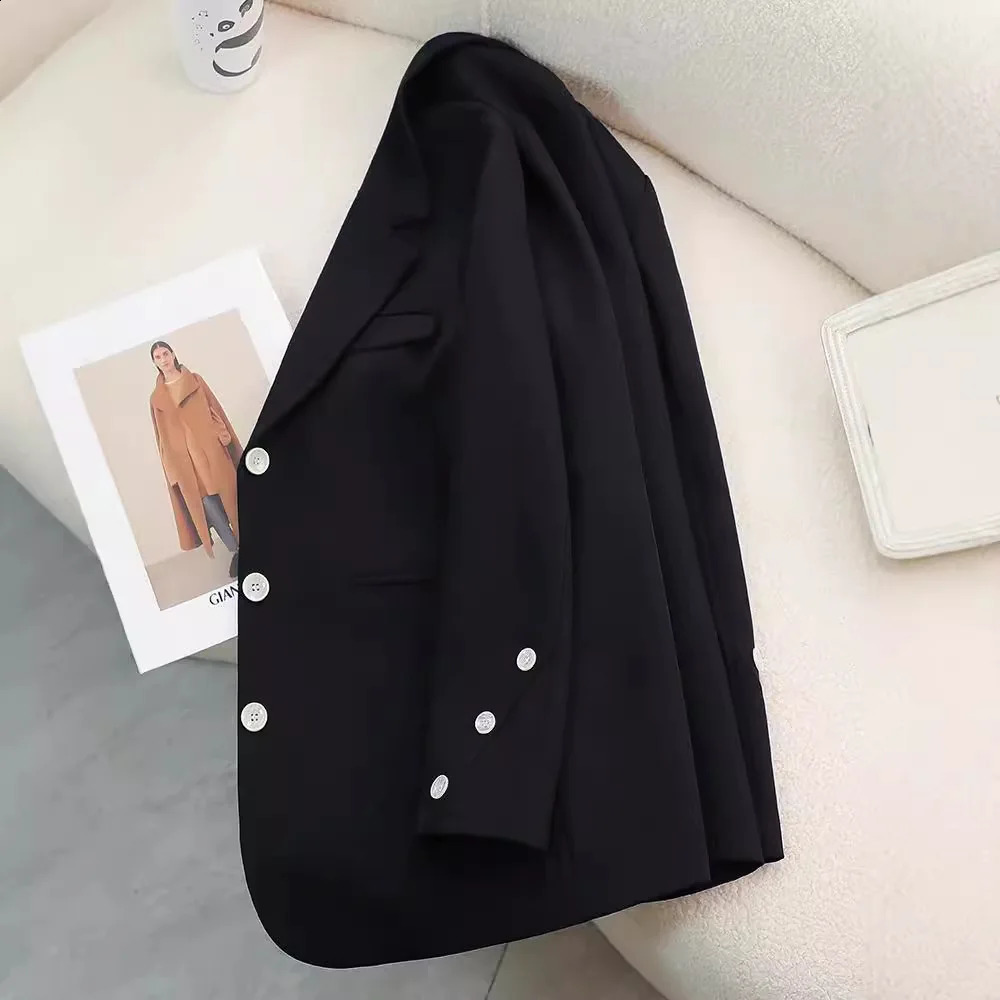 Autumn Blazers Femme 2024 Korean Fashion Office Lady Formal Jackets Coats Elegant Outerwears Long Sleeve Casual Solid Tops 241204