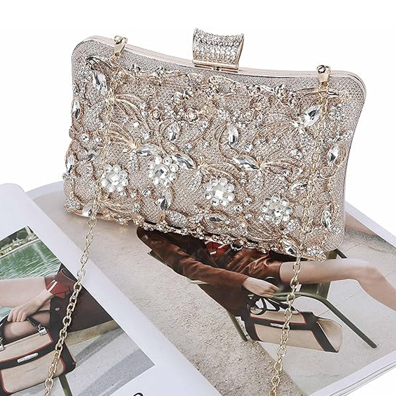 designer bag luxury Womens Crystal Evening Clutch Bag Rhinestone Wedding Handbag Purse for Bridal Prom Cocktail Party Evening Bag Handbag Wedding bag