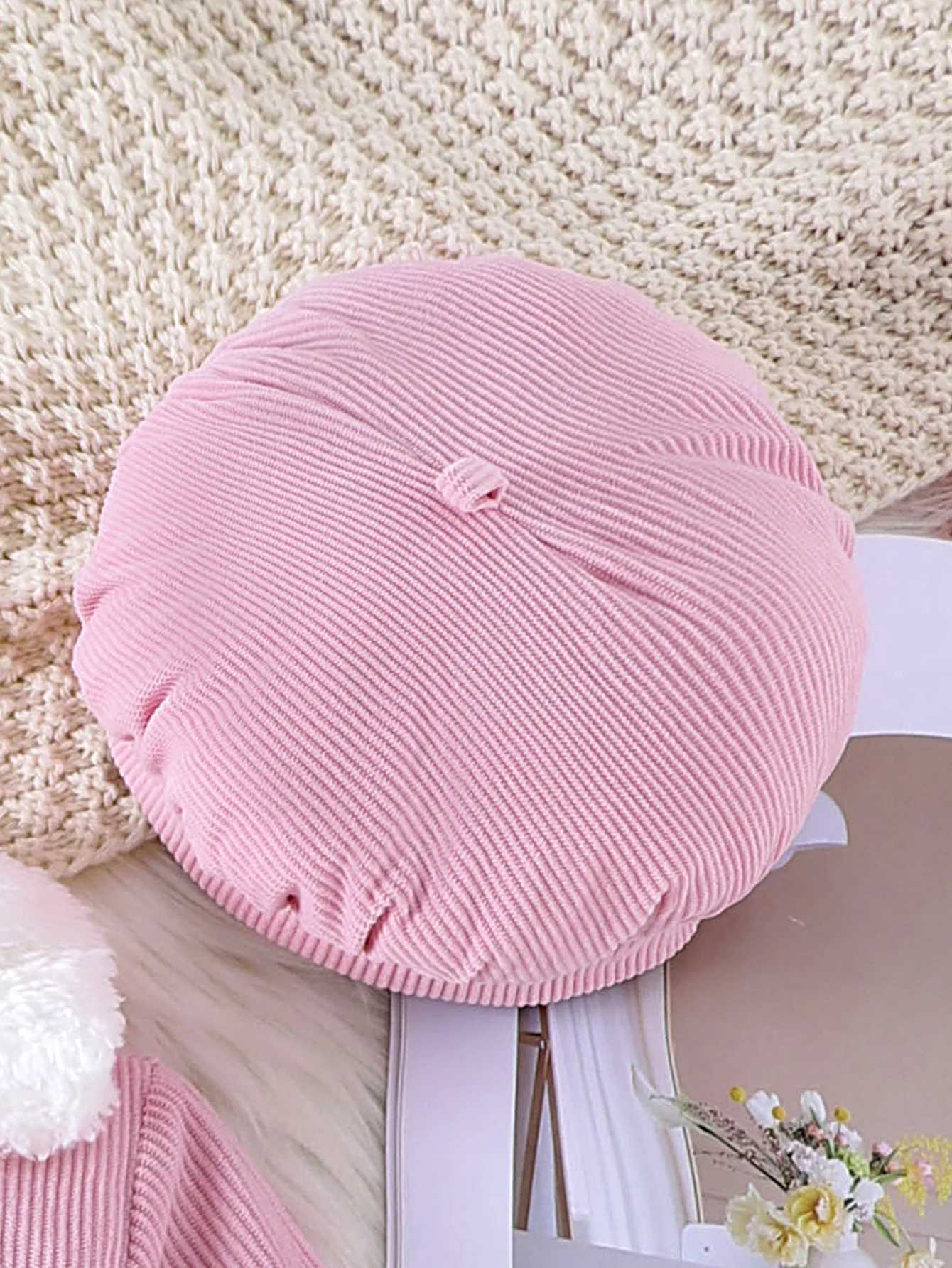 2PCS Winter New Sle For Girls Aged 0-3 Comfortable Foreign Sle Sweet Fluffy Stitching Pink Dress + HatXJ241206