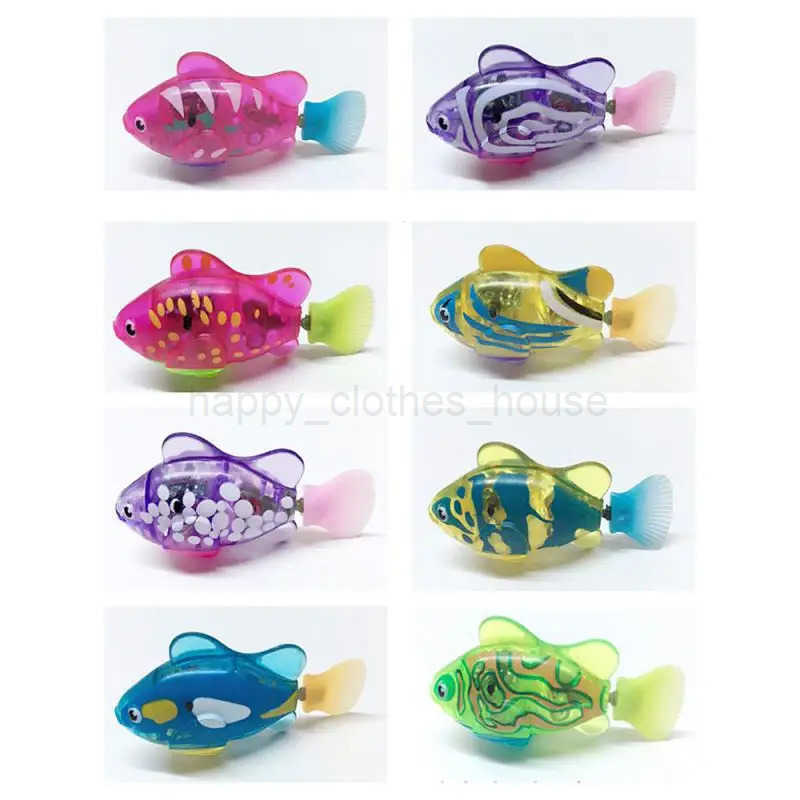 LED Luminous Baby Bath Toys Interactive Colorful Fish Toys Swimming Bath Plastic Fish Toys Floating Wind Up Toys GiftXJ241207