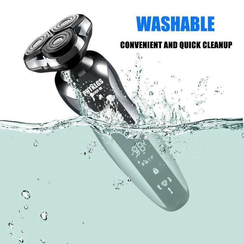Electric Shavs For Men Led Display Shaver Machine For Mens Clipper Beard Trimmer Rotary Shaver 100% Water Proof Razor ElectricXJ241207