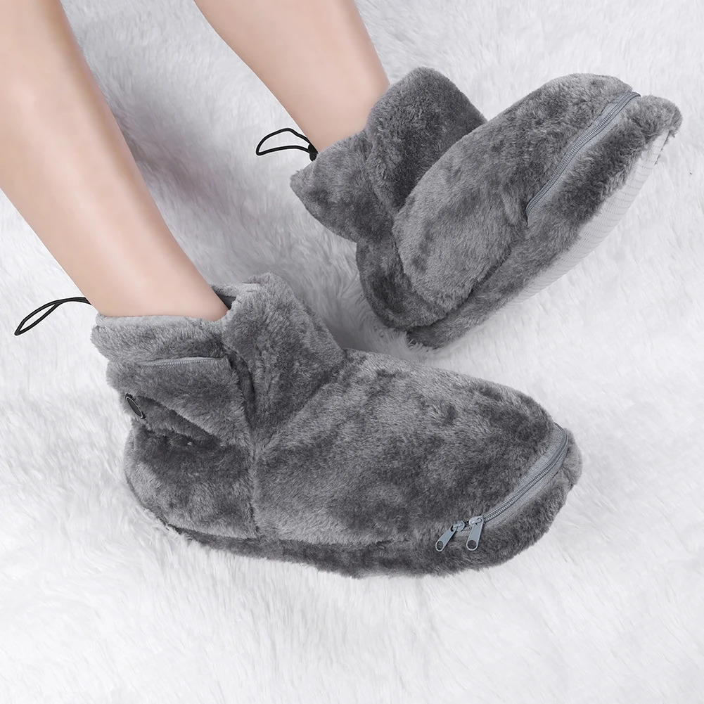 USB shoes winter warm snow boots comfortable plush warm electric slider shoes 241206
