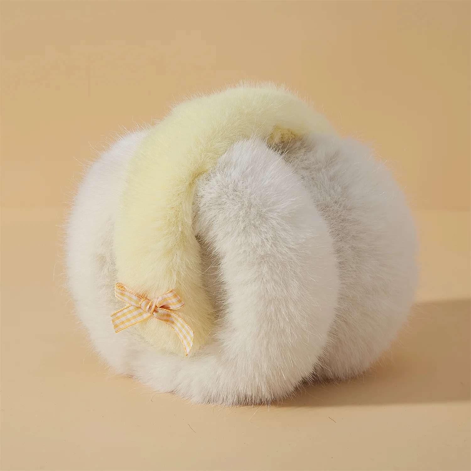 Fashionable and cute bow knot earmuffs high-quality rabbit fur warm earmuffs for girls birthday parties as gifts 241205