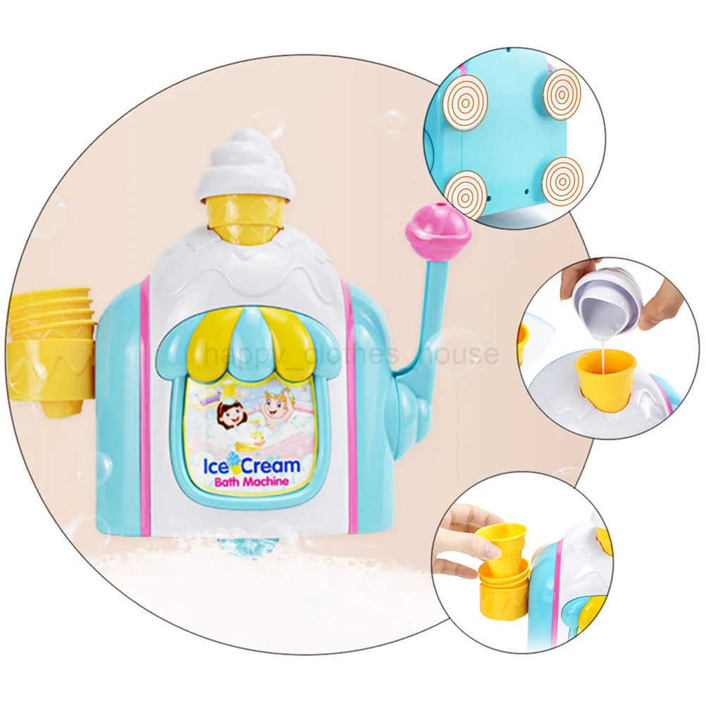 Ice Bubble Machine Baby Bath Tub Bubbler Toy Abs Bathing Toys Blower GirlXJ241207