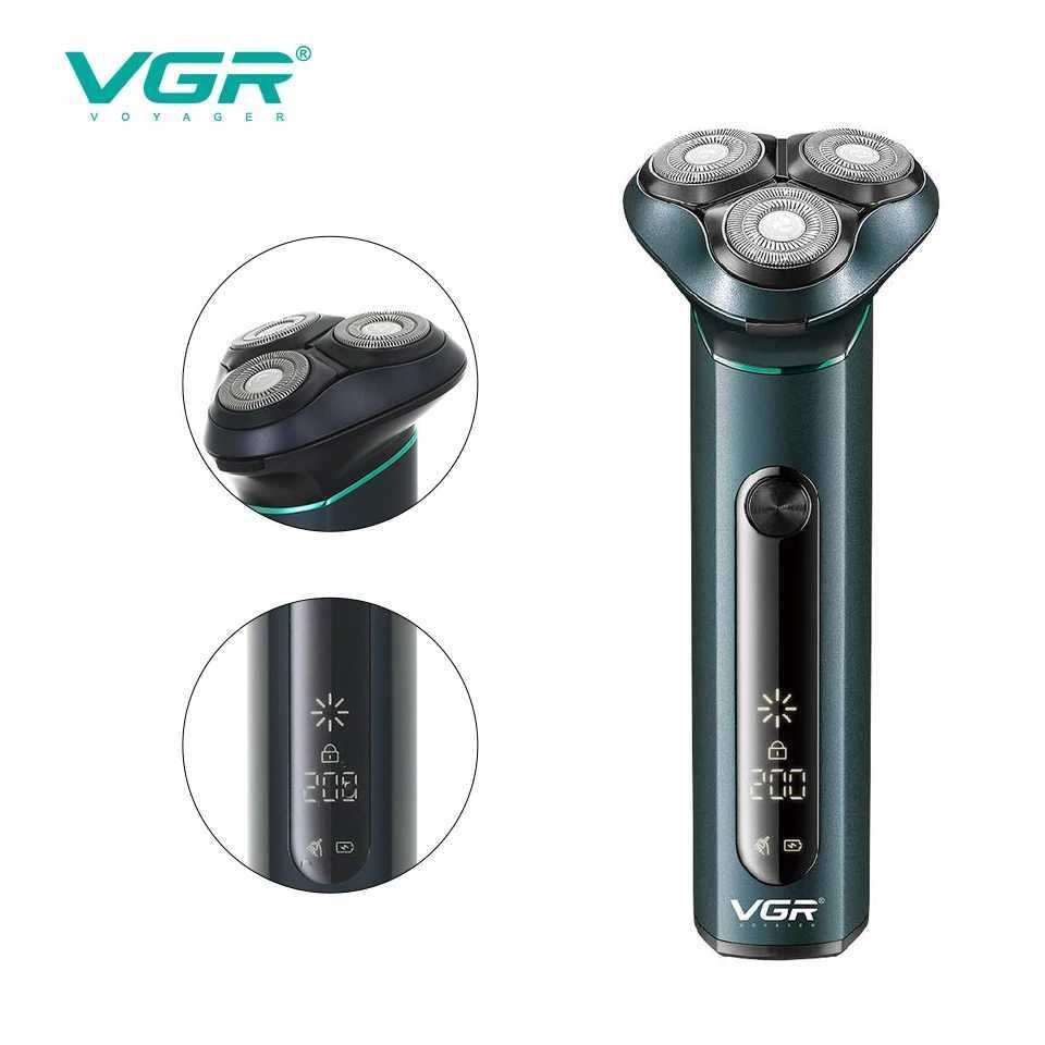Original VGR Wet Dry Electric Shaver For Men Beard Hair Rechargeable Facial Electric Razor Balds Head Shaving Machine LithiumXJ241207