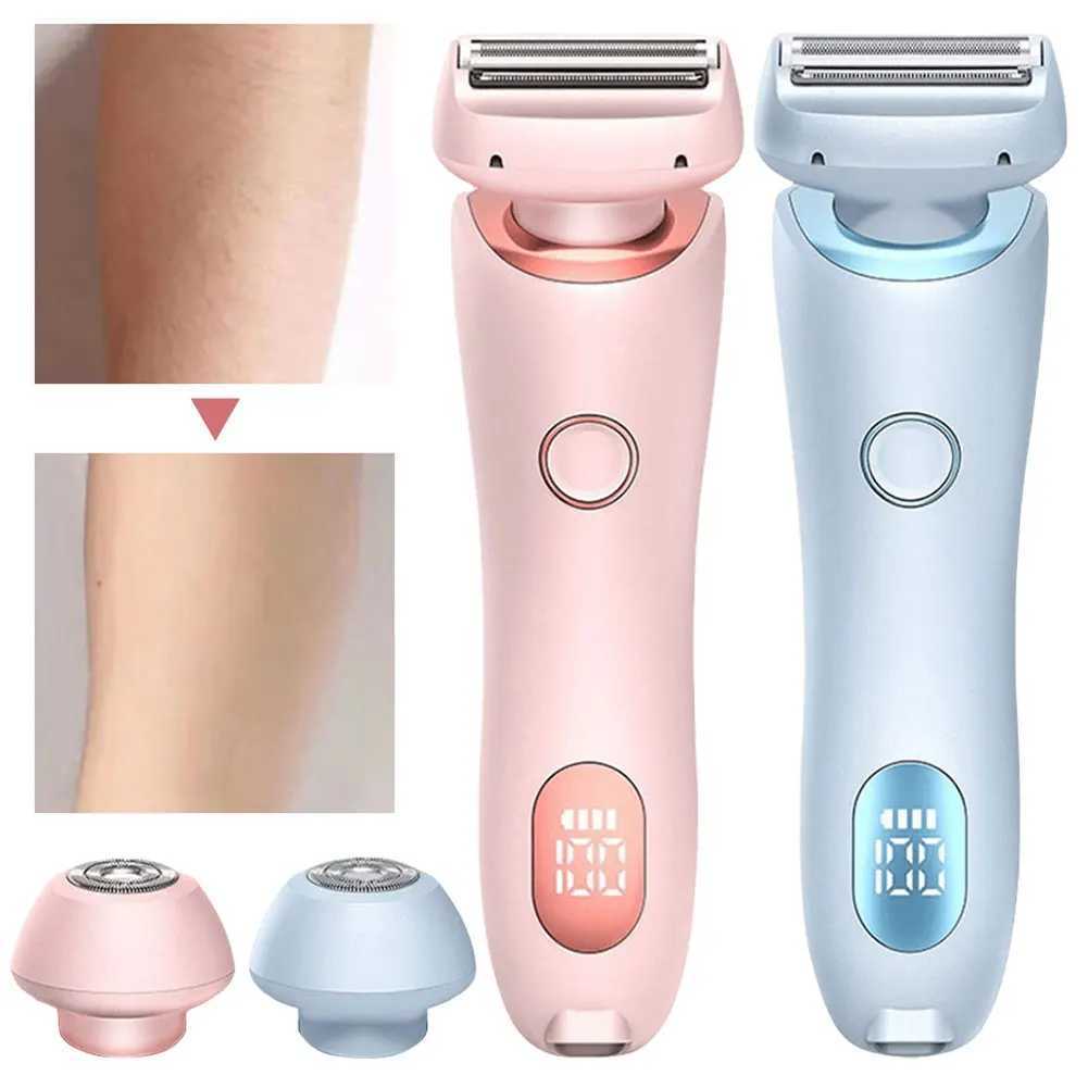 Bikini Trimmer for Women Waterproof Body Hair Trimmer Rechargeable Electric Razor 2 in 1 for Pubic Legs Body HairXJ241207