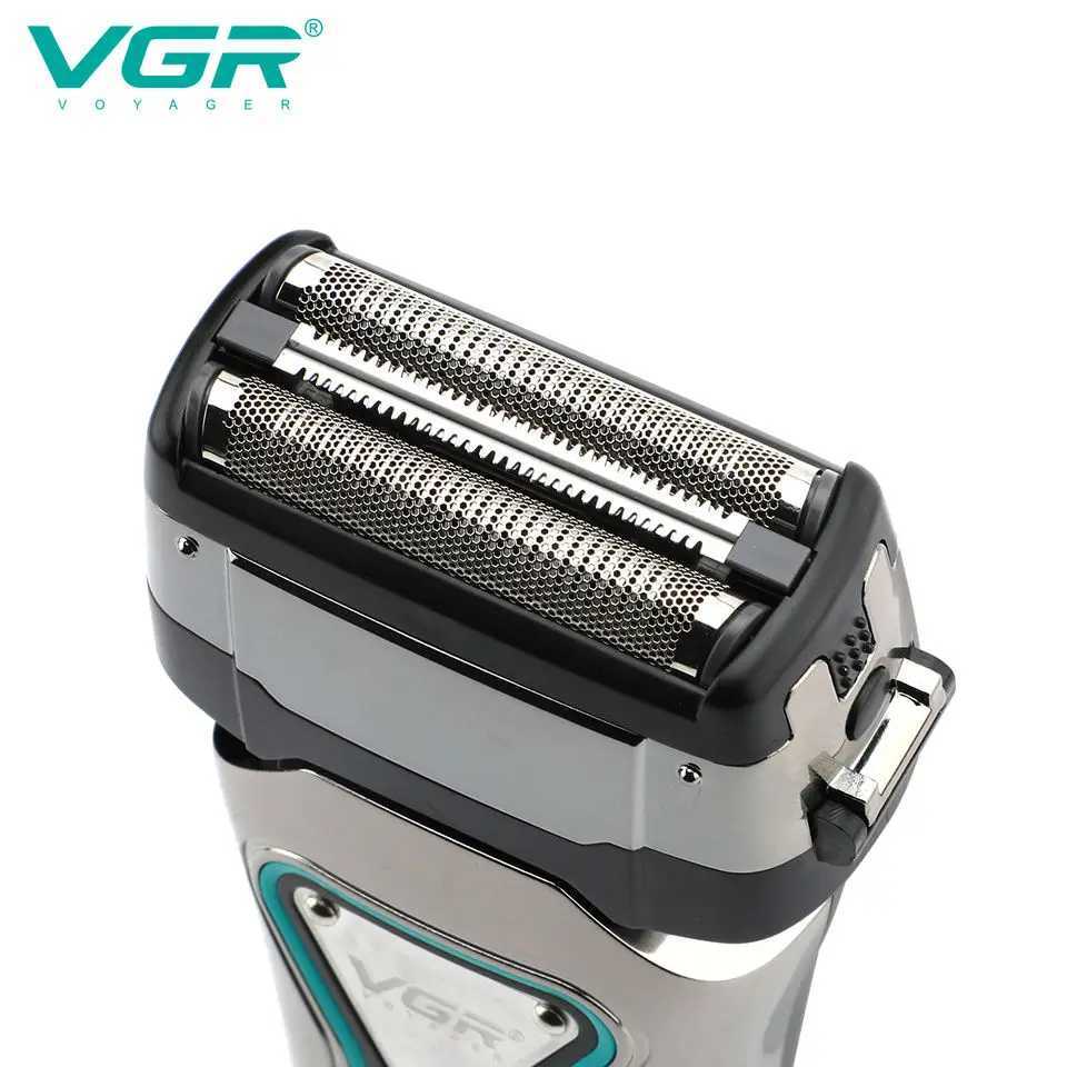 VGR 3D Mens Washable Wet Dry Electric Shaver Rechargeable Face Electric Razor bald Washable Beard Shaving Machine LCD DisplayXJ241207