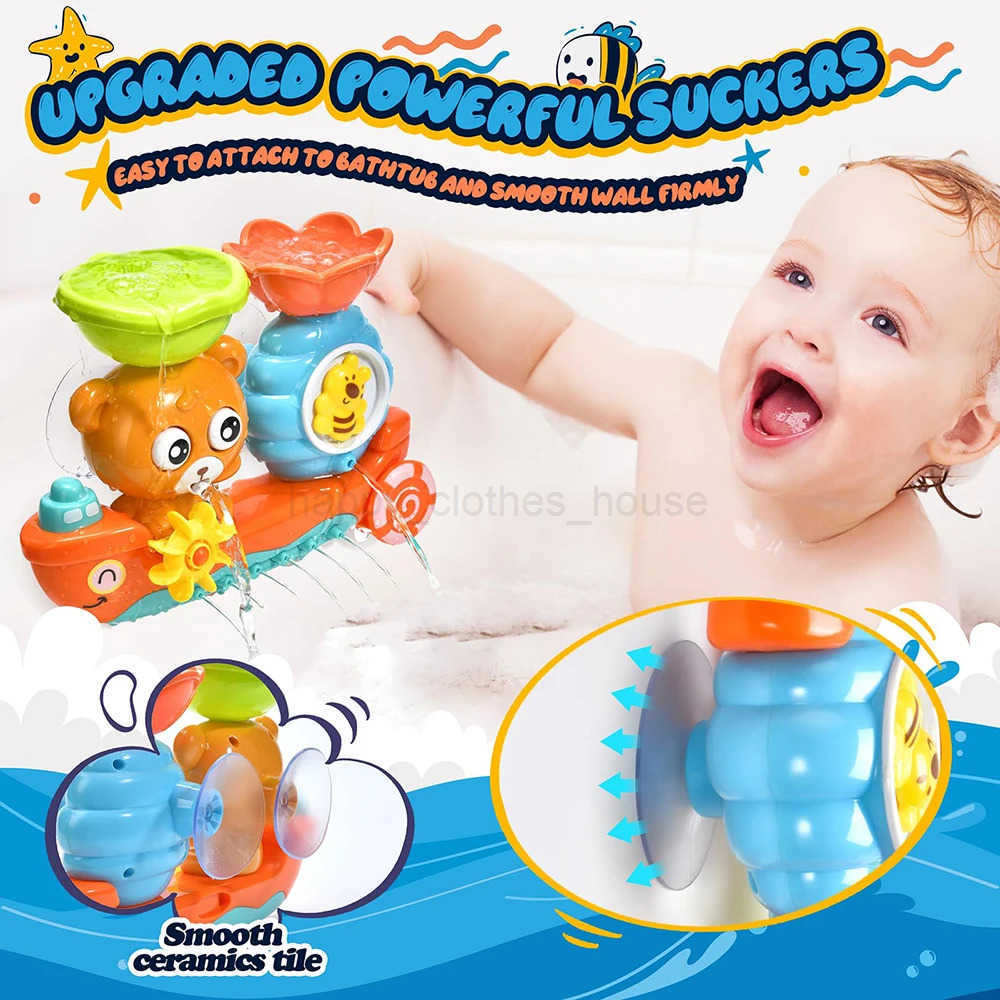 Baby Bath Toy Wall Sunction Cup Track Water Games Children Bathroom Monkey Caterpilla Bath Shower Toy for Boys Girls Kids GiftsXJ241207