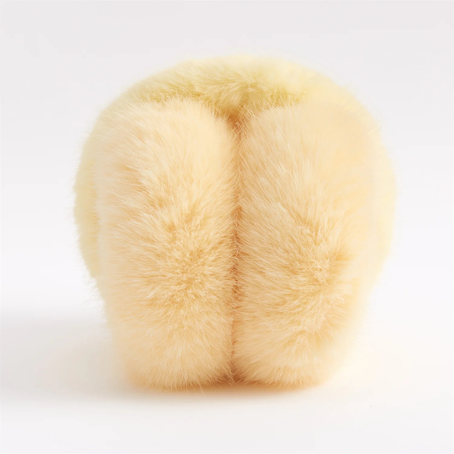 Anjj yellow earmuffs high-quality rabbit fur unisex earmuffs suitable for friends romantic winter birthday gift 241205