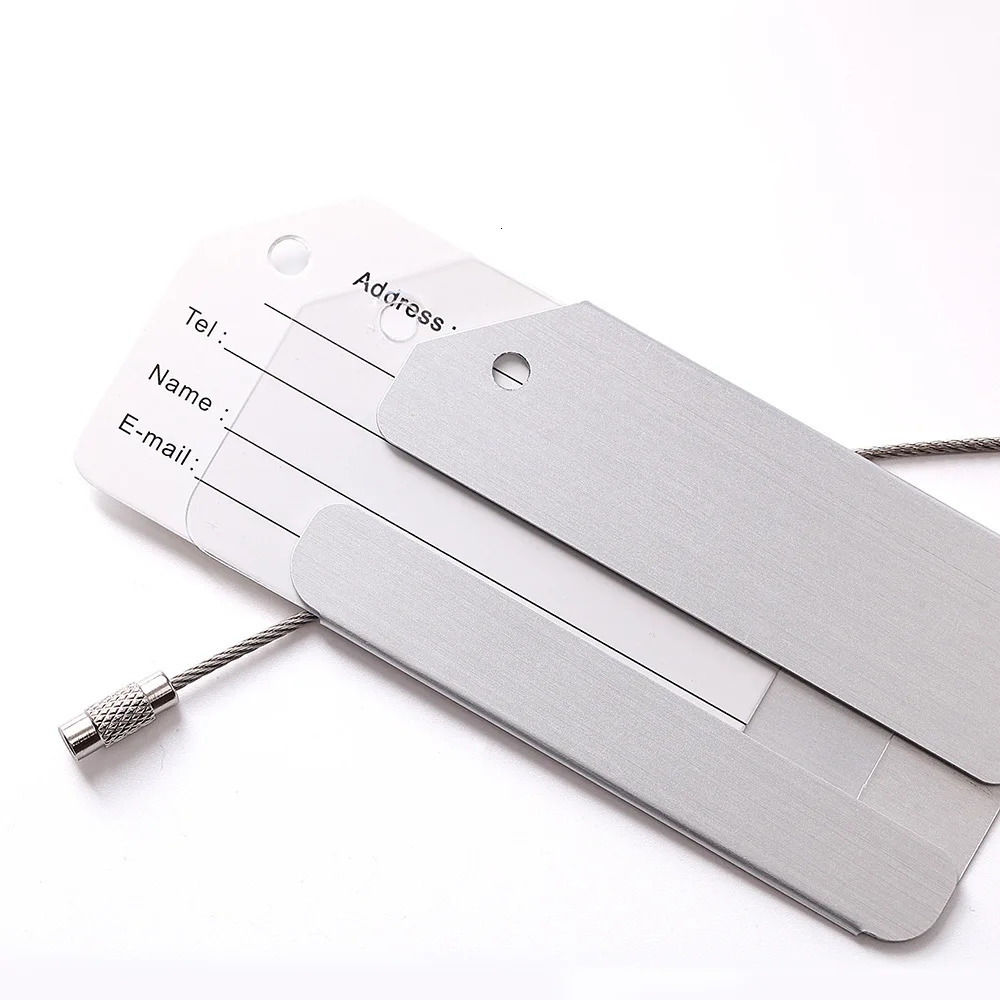 Luggage Tag Aluminum Alloy Suitcase Tag Travel Tag Set with Steel Rim ID Luggage Tag 241205