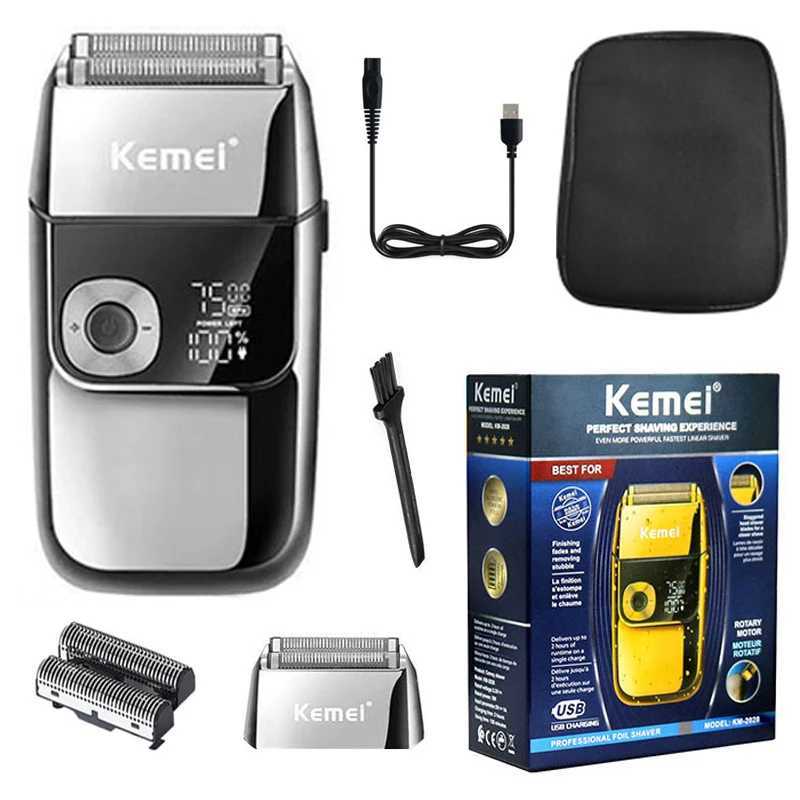 Kemei Professional Metal Housing Electric Shaver For Men Beard Rechargeable Hair Electric Razor Bald Head Shaving Machine BarberXJ241207