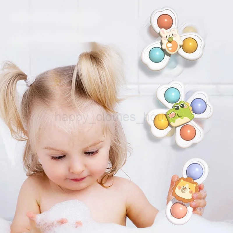 3PCS Suction Cup Spinner Toy Baby Bath Funny Game Educational Toys For Children Girls Boys Infant Sensory Stress Reliever GiftXJ241787