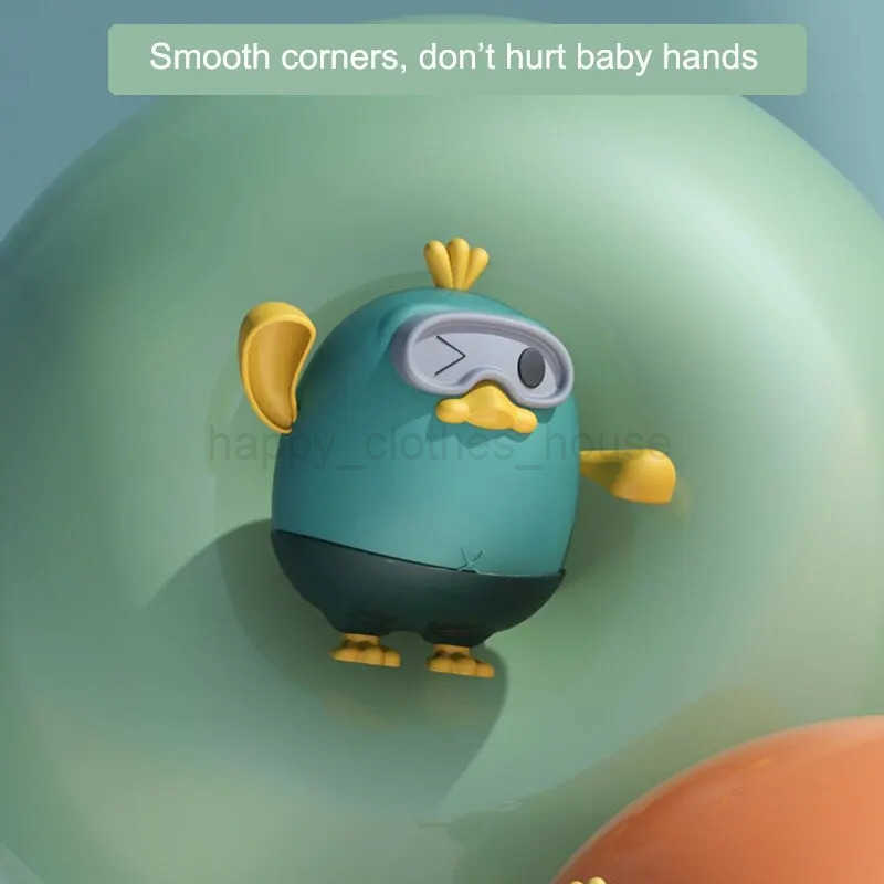 1Pcs Kid Bath Wash Pull Line Little Duck Baby Summer Bathroom Swimming Winding ToyXJ241207