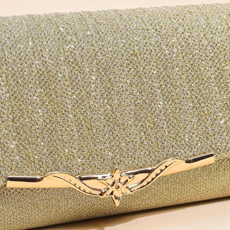 Clutch Bag New Fashionable Celebrity Dress Handbag with Sparkling Material Wrinkle Banquet Bag Women Tote Bag 240920